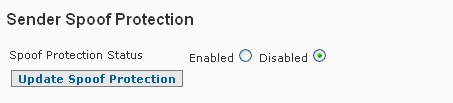 Anti-Spam Firewall Advanced Settings Spoof Protection