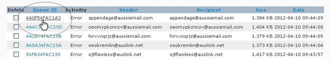 Anti-Spam Firewall Mail Queue Manager Select Message