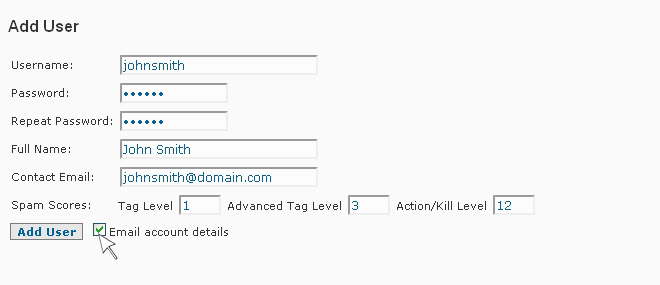 Anti-Spam Firewall Manage Users 2