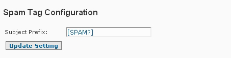 Spam Tag Configuration