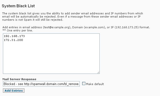 Anti-Spam Firewall System Blacklist 2
