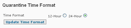 System Settings Quarantine Time Format
